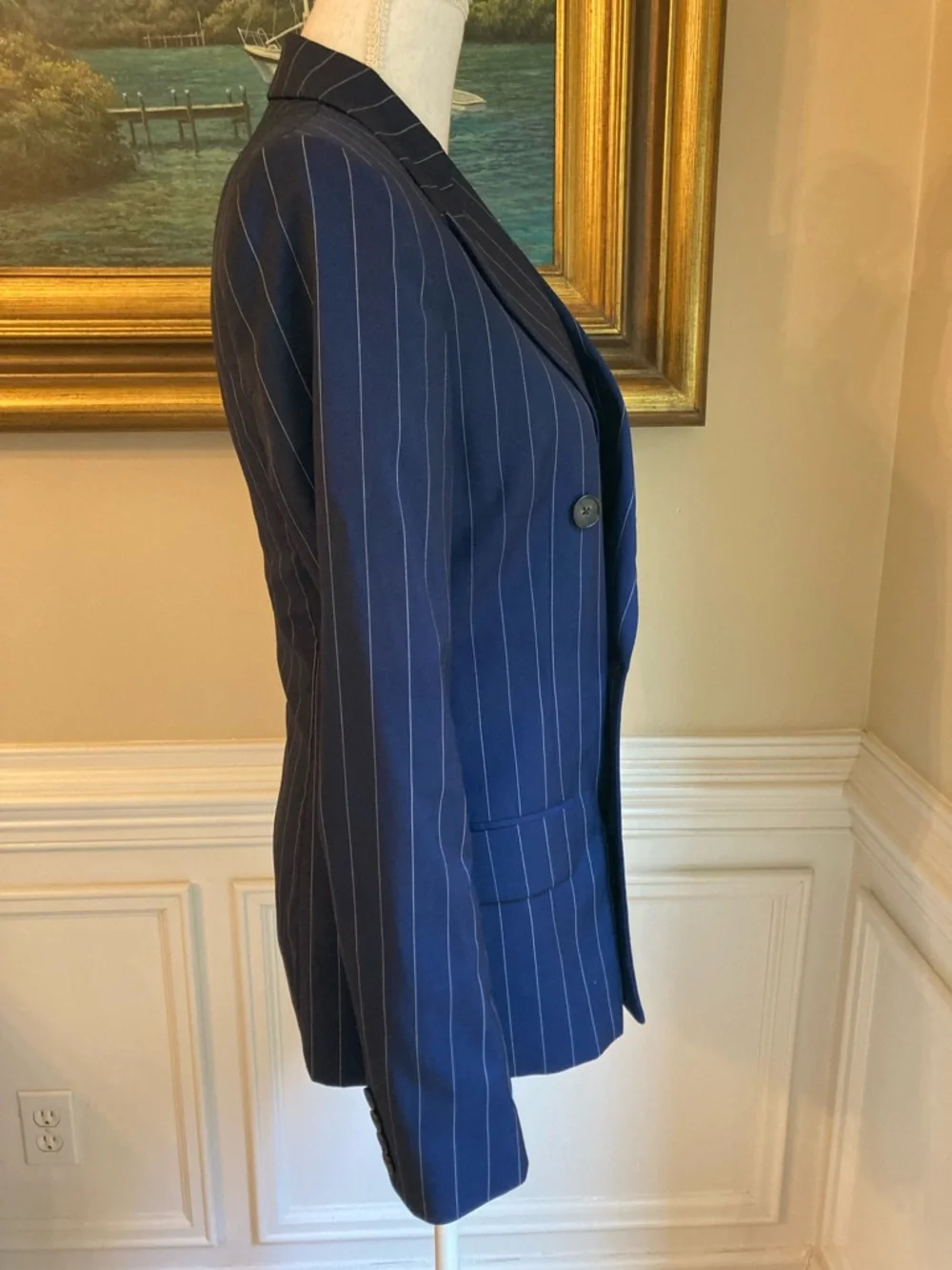 POLO RALPH LAUREN Suit Virgin Wool Navy Blue Pinstripe
